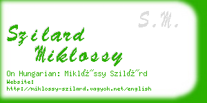 szilard miklossy business card