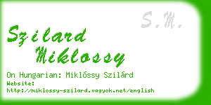 szilard miklossy business card